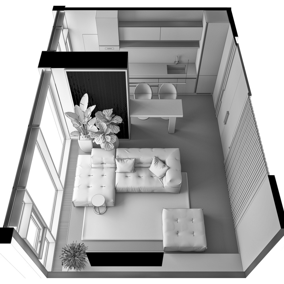 Белая квартира (гостиная)