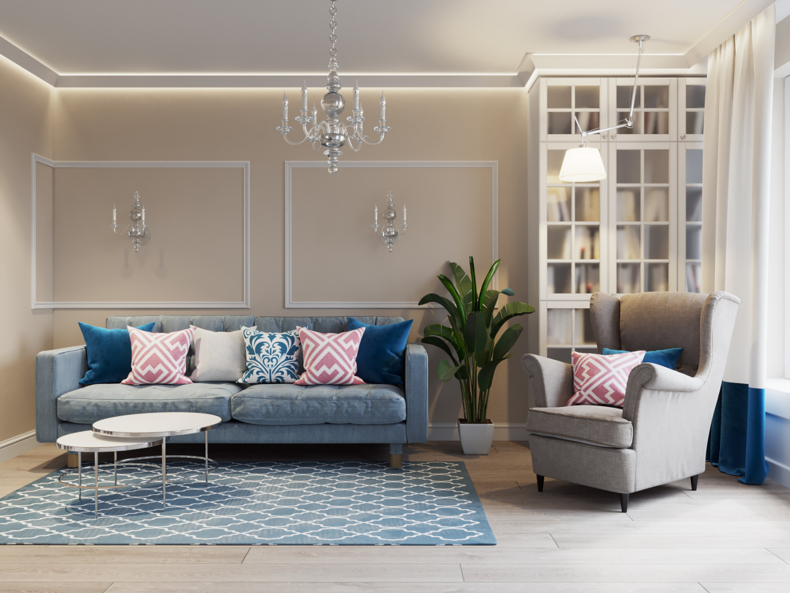 Квартира в голубых тонах в Новой Боровой