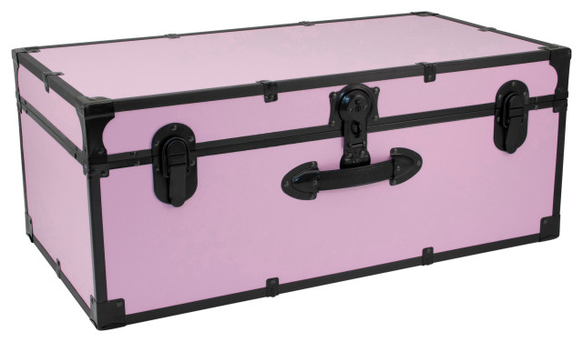 30 Inch Seward Classic Storage Trunk With Lock - Olive Grove Wooden Chest For Home Decor, Blankets, Seasonal Items