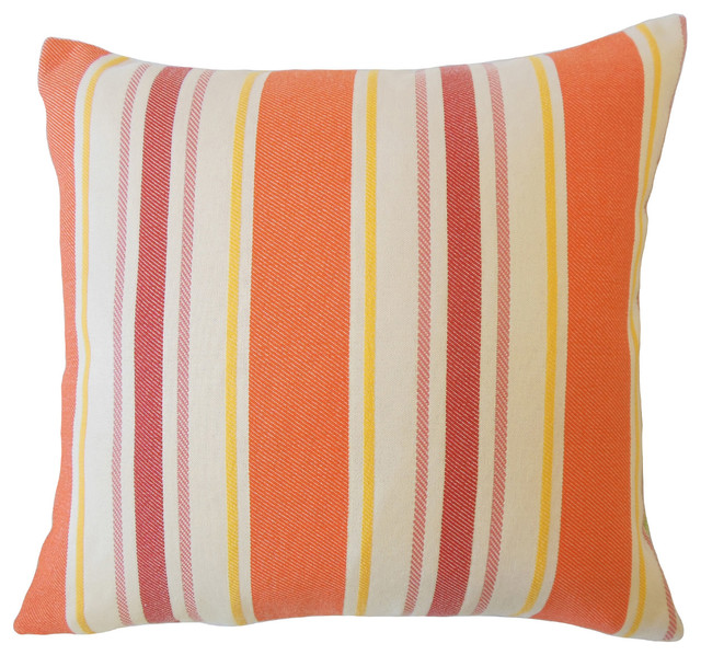 Yeriel Striped Down Filled Throw Pillow, Sunset Decorative Pillows