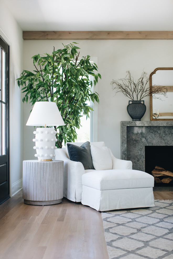 Example of a transitional family room design in Chicago