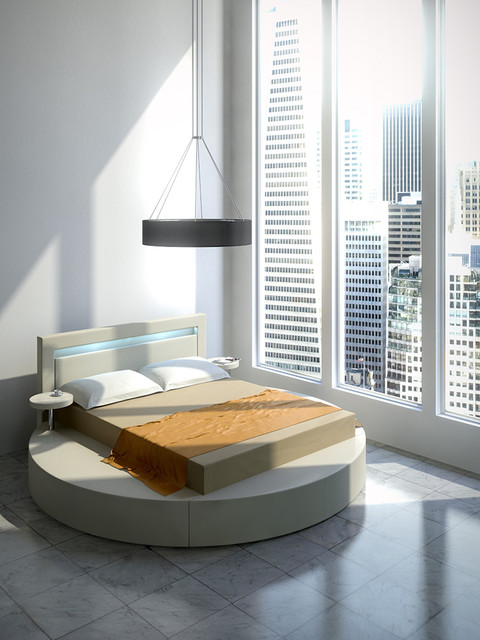 Exclusive Leather Modern Contemporary Bedroom Designs feat. Light