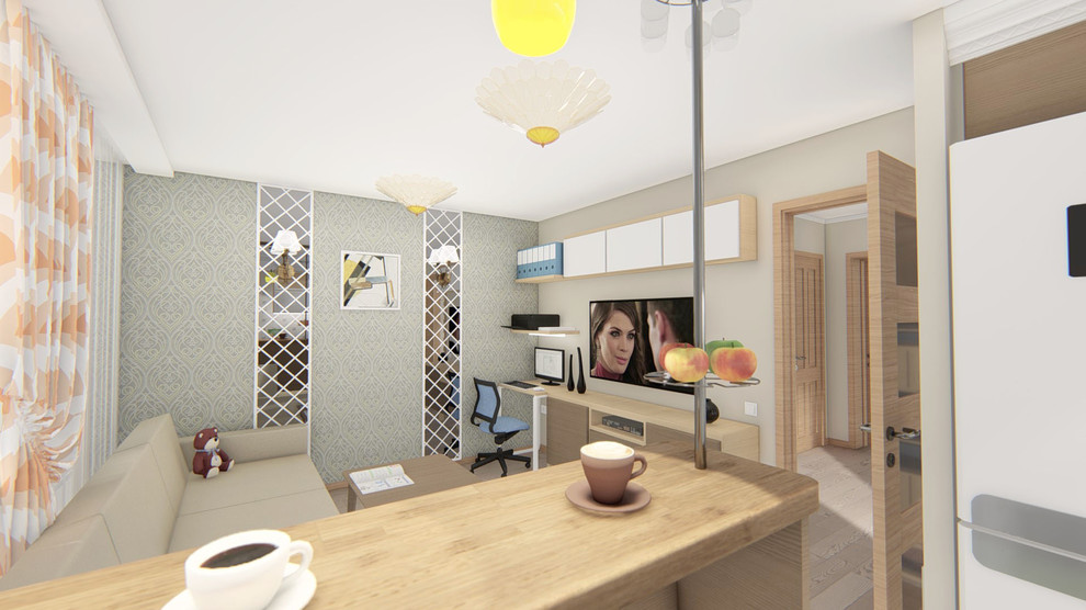 Кухня-гостиная в двухкомнатной квартире