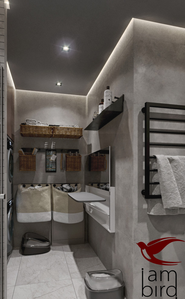 Натуральные оттенки в интерьере квартиры в ЖК "Лефорт" 130 кв.м