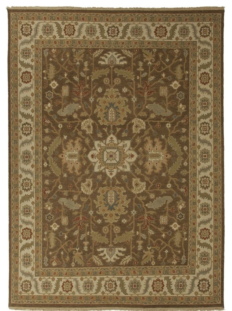Jaipur Rugs Hand-Knotted Oriental Pattern Wool Brown/Ivory Area Rug, 2 x 3ft