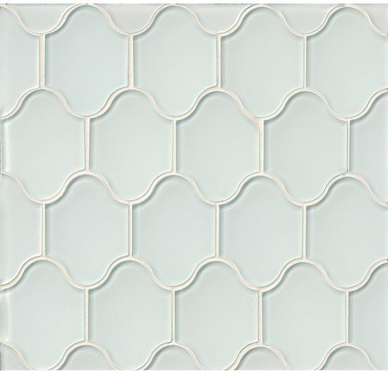 10.75"x14" Mallorca Palma Glass Mosaic, White Linen