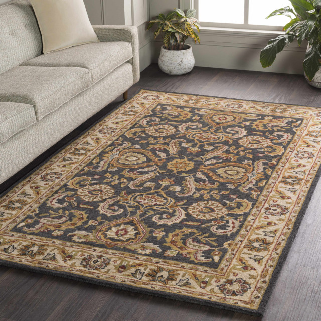 Bunola, 6' Round Traditional Area Rugs by Hauteloom Houzz