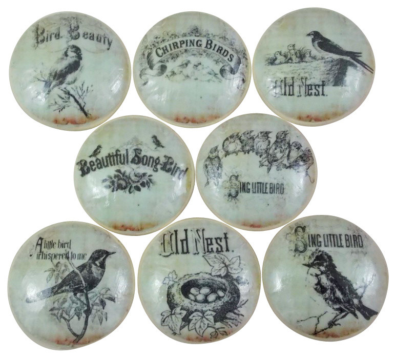 Birds Of Beauty Cabinet Knobs 8 Piece Set Farmhouse Cabinet