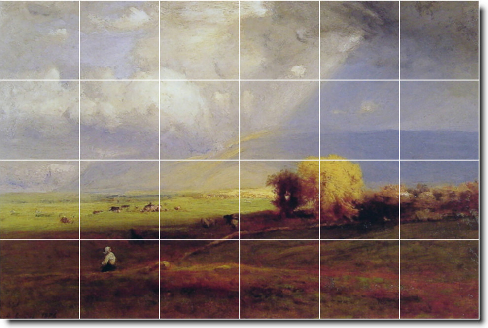 George Inness Landscapes Painting Ceramic Tile Mural #261, 25.5"x17"