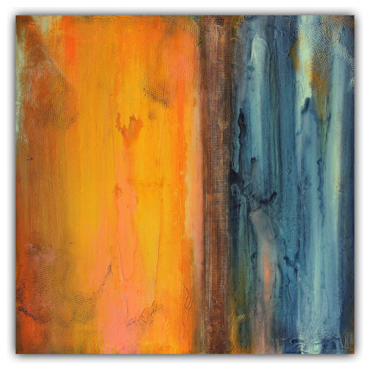 Orange Wall Art abstract orange and blue wall art, textured painting Orange Wall Art abstract orange and blue wall art, textured painting