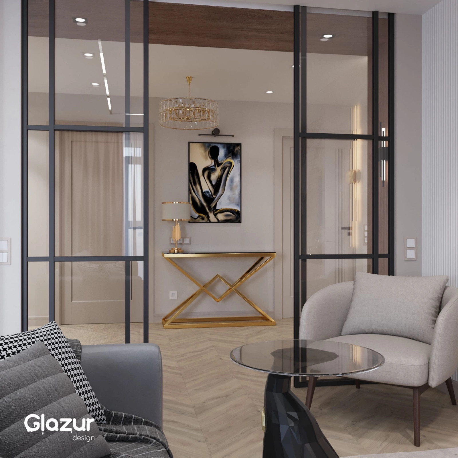 Визуализация квартиры в ЖК «Приоритет»  Часть 2. Кухня-гостиная  Площадь: 34м2