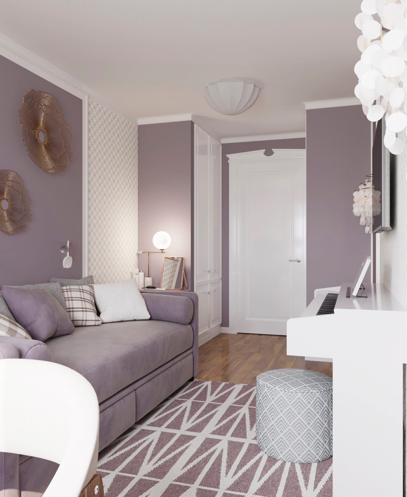 Квартира для молодой мамы и дочки 54 кв.м.