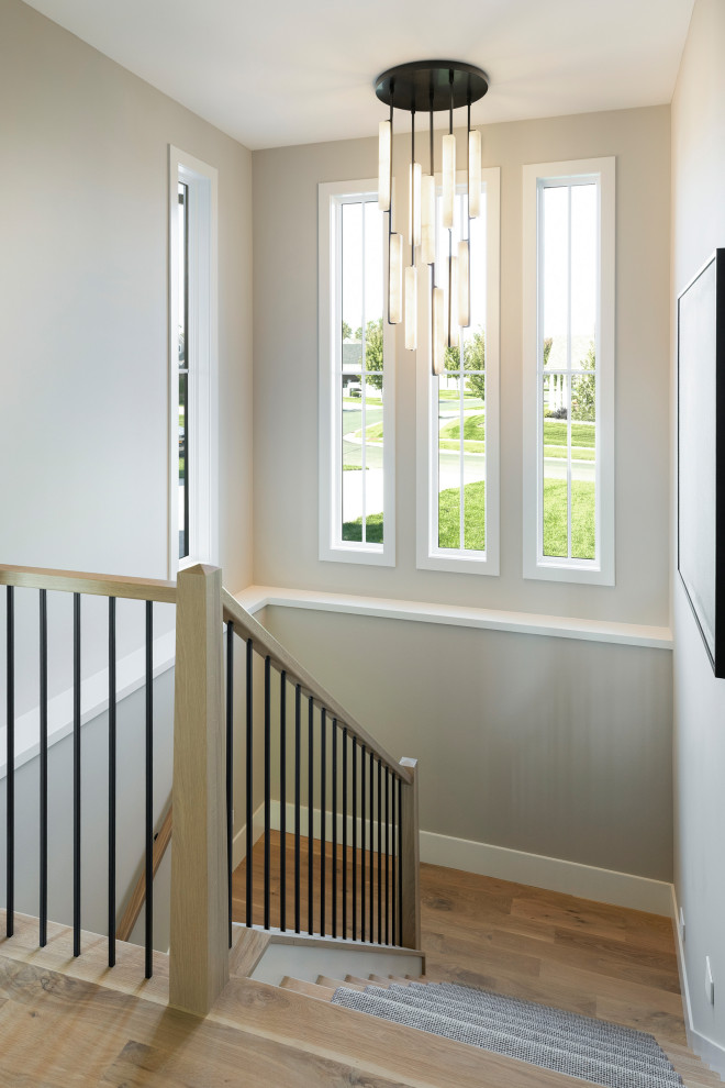 Example of a transitional staircase design in Minneapolis