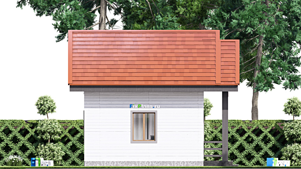 Проект дома с мансардой 7х6 м S40м2 F-15371