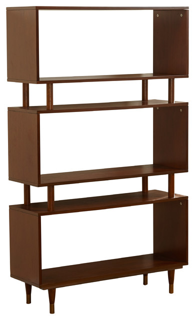 Margo Bookshelf, Walnut With Gold Finish Bracket