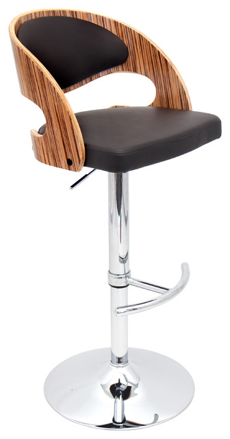 Lumisource Pino Barstool, Zebra/Brown