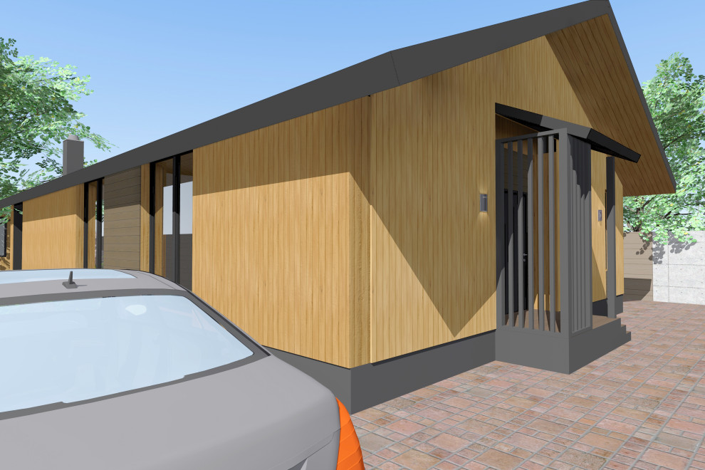 Проект одноэтажного дома с панорамным остеклением