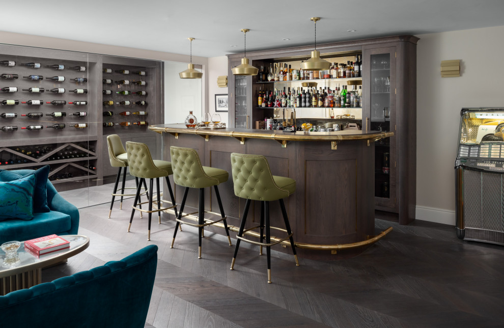 Design ideas for a traditional home bar in Cheshire.