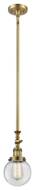 Innovations 1-LT Beacon 6" Mini Pendant - Brushed Brass