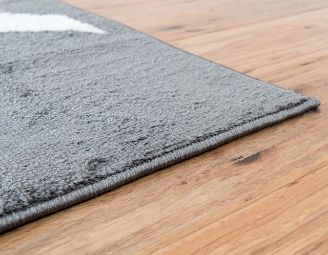 Contemporary Rectangle Area Rug Urbana Collection Scalloped 4 X6