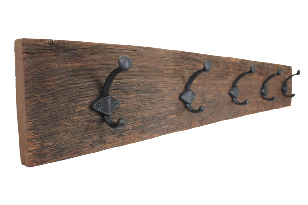 Wall Mounted Hook Rack Vintage Hook Rail Coat Rack with 5 Scrolls