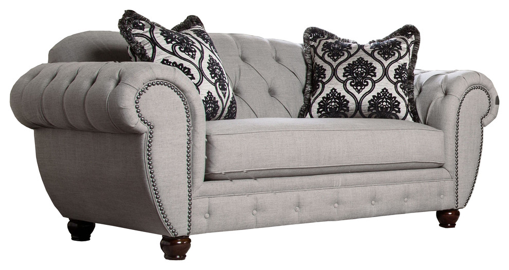 Gisela Loveseat, Gray Fabric