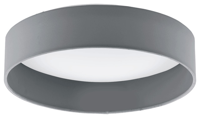 Eglo 1x10.5w Led Ceiling Light W/ White Glass And Charcaol Grey Fabric  Shade - 9 - Modern - Flush-mount Ceiling Lighting - by Mylightingsource |  Houzz