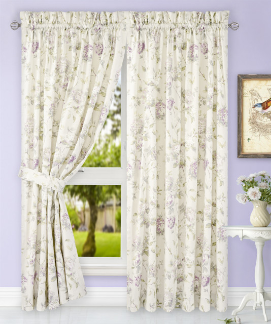 Abigail Tailored Panels with Ties, Lilac, 82"x84"