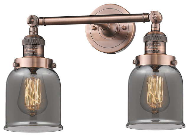 Antique Copper Innovations 208L-AC-G53-LED 2 Vertical Bath Vanity Light