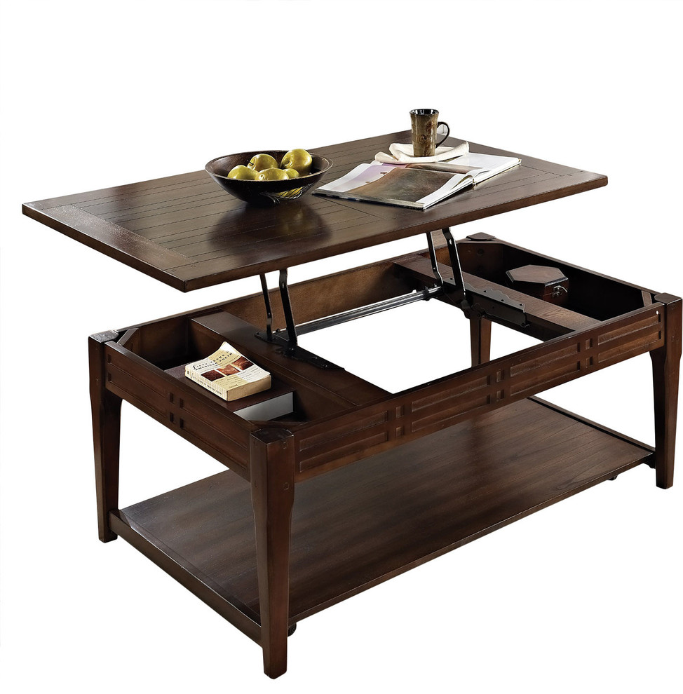 Crestline LiftTop Cocktail Table With Casters Transitional Coffee