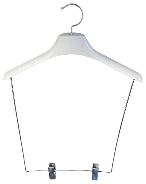 White Plastic Display Hanger With 12 Drop And Clips Box Of 12