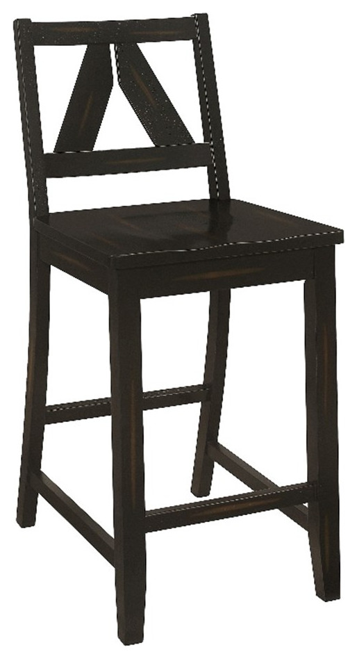 Coaster Bairn 24.5" Wood Counter Stool with Low Back in Black Sand