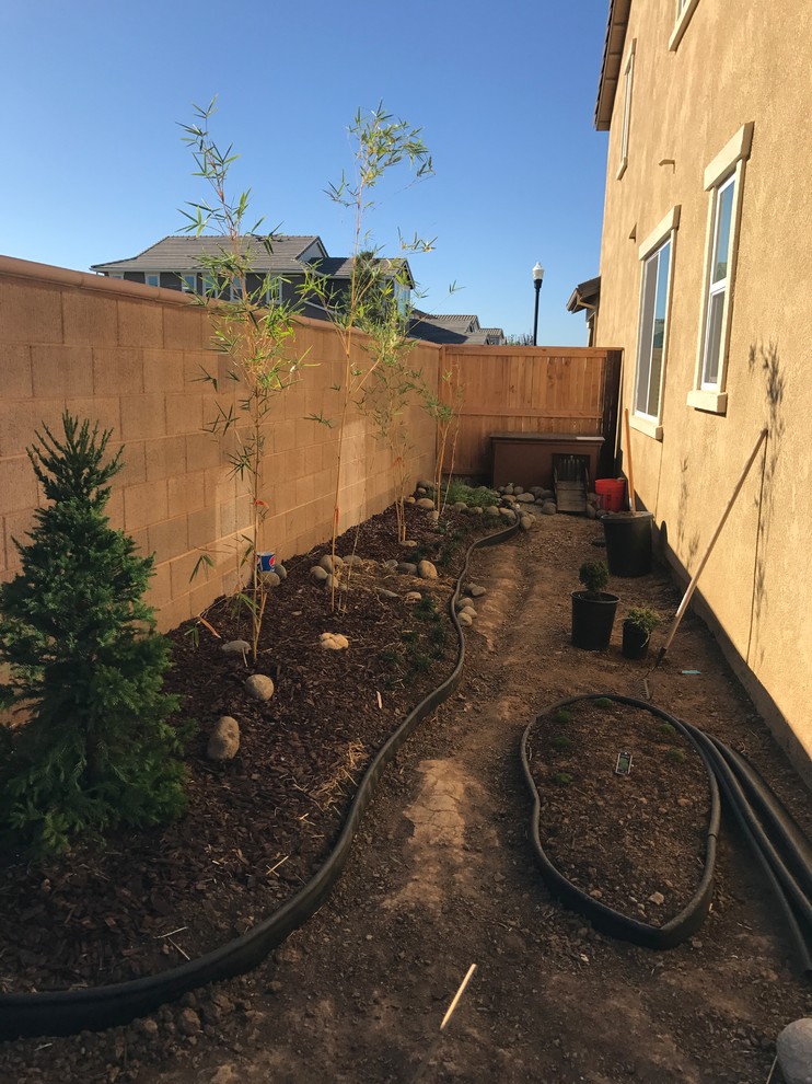 Gravel along side yard