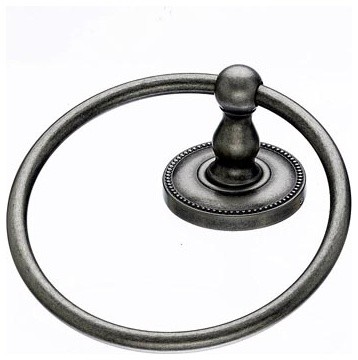 Bath Ring - Antique Pewter - Beaded Back Plate, TKED5APA