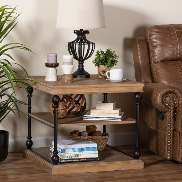 Ray Industrial 3-Tier End Table - Traditional - Side Tables And End ...