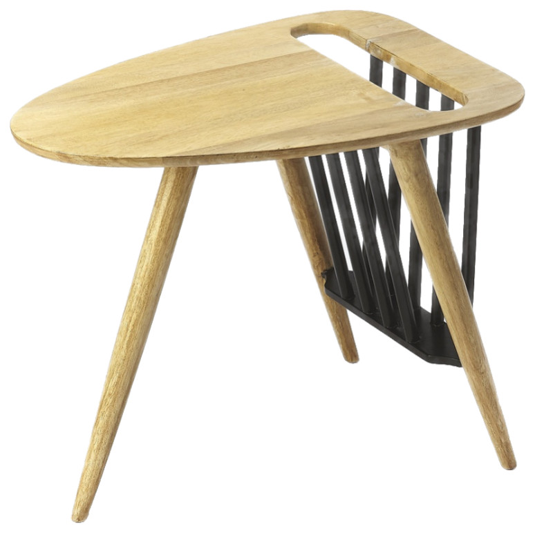 Butler Lowery Natural Wood Magazine Table Midcentury Side Tables