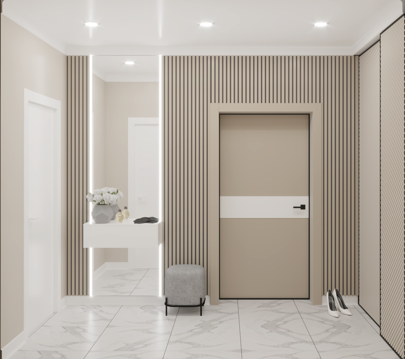 Двухкомнатная квартира в нейтральных тонах