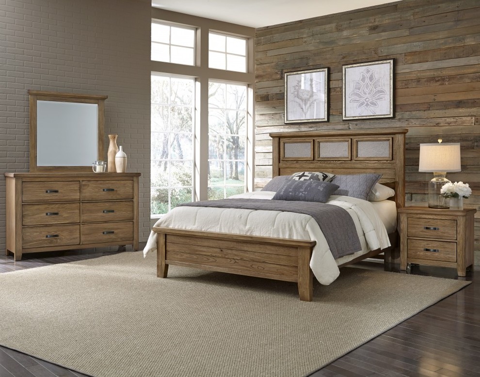 Inspiration for a large transitional master bedroom in Albuquerque with grey walls, dark hardwood floors and no fireplace.