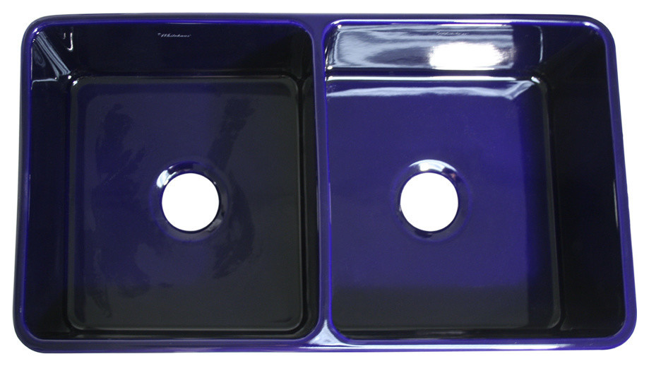 Reversible Series Fireclay Sink, Sapphire Blue, 33"x10"