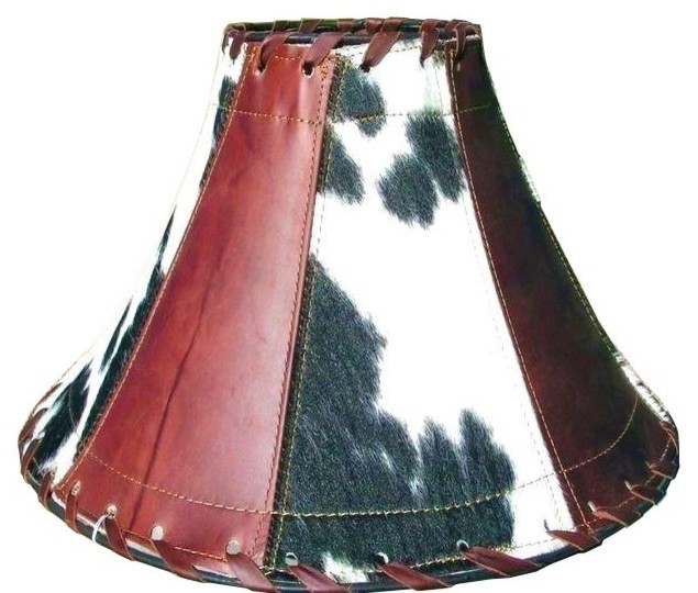Cowhide And Leather Lamp Shades, Southwestern Lamp Shades