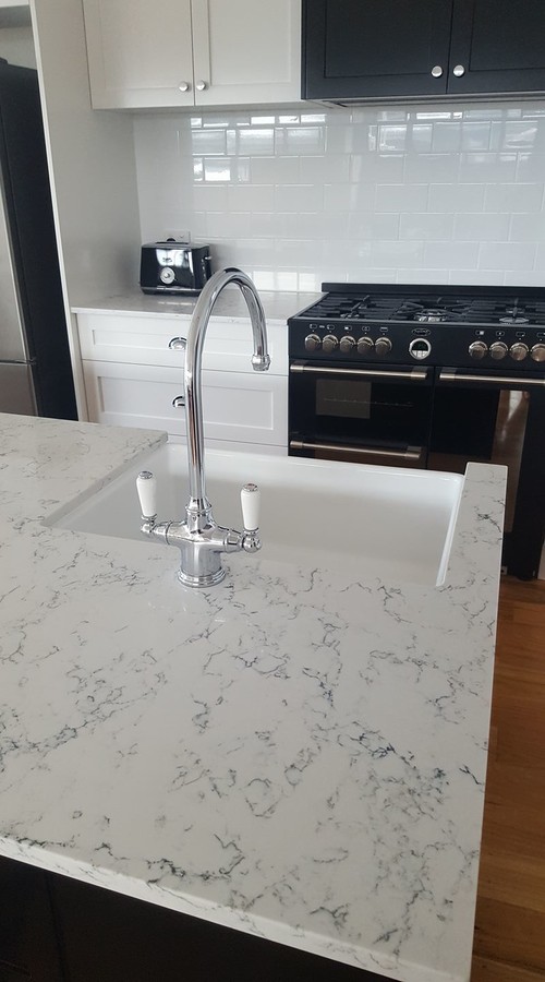 Caesarstone White Attica Quartz Kitchen Countertops