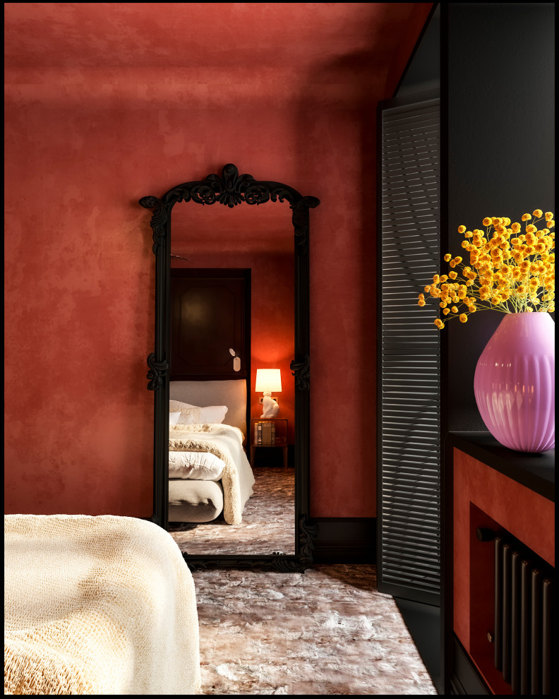 Эклектичный проект квартиры с огромной гардеробной с окном