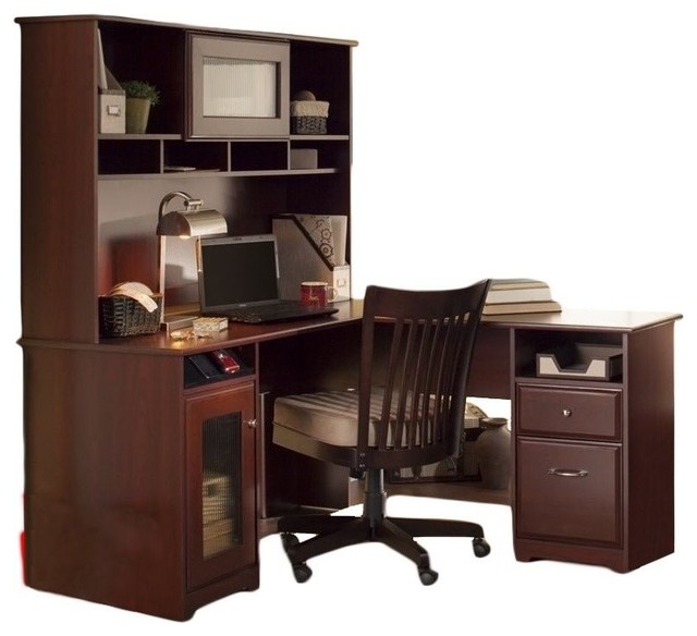 Trent Home Highcroft 60 L Shaped Desk With Hutch In Harvest