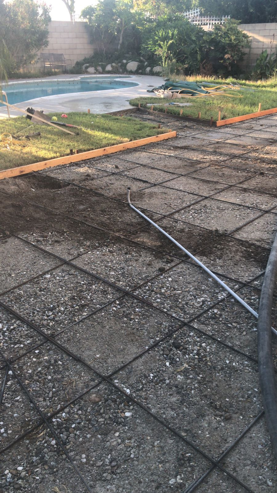 Back yard Stemp concrete