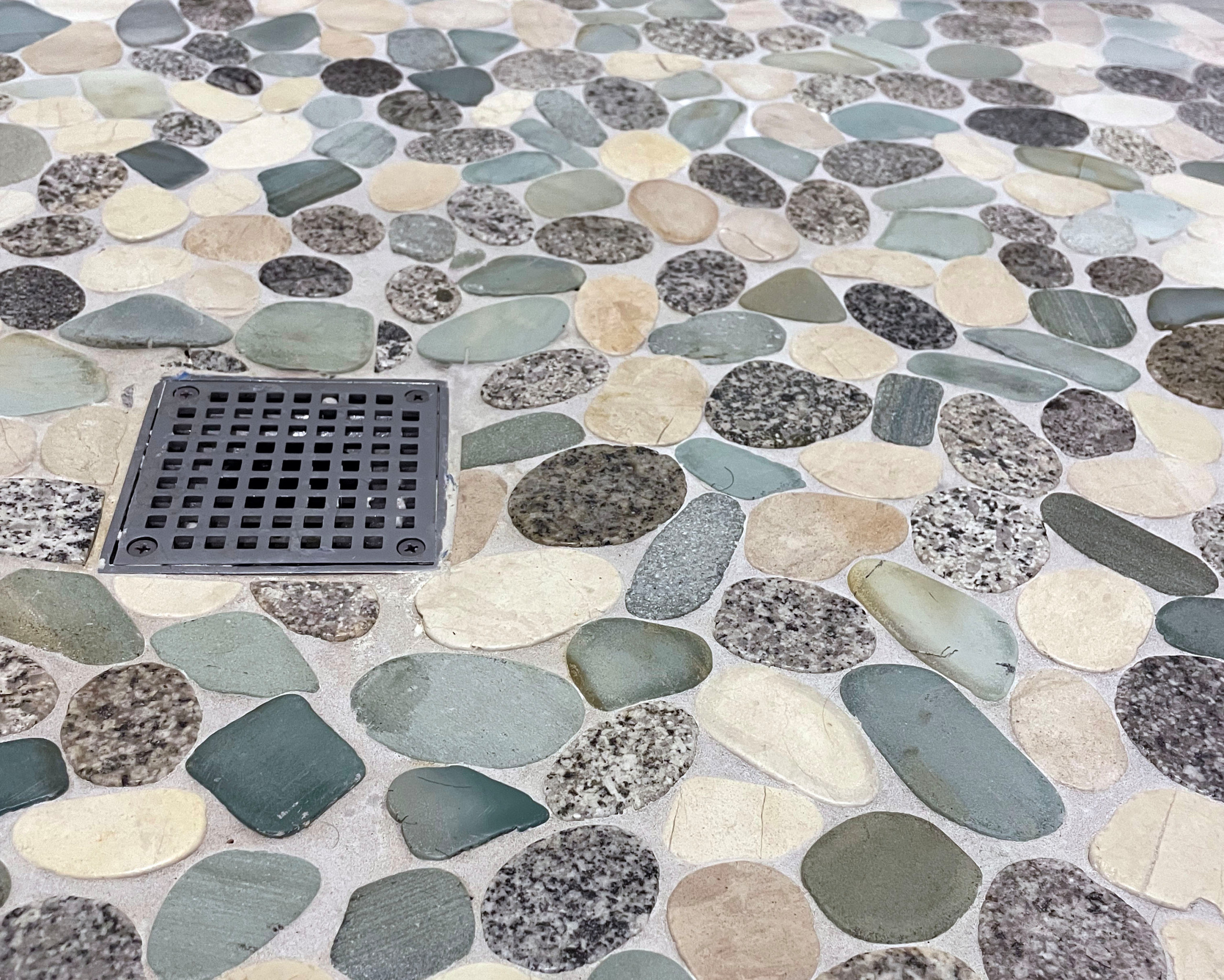 shower natural stone tile floor