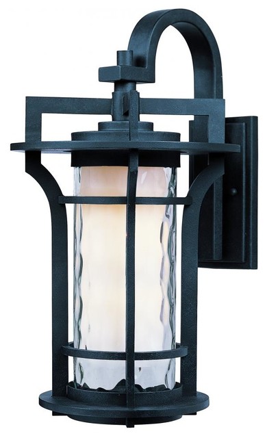 One Light Water Glass Glass Black Oxide Wall Lantern