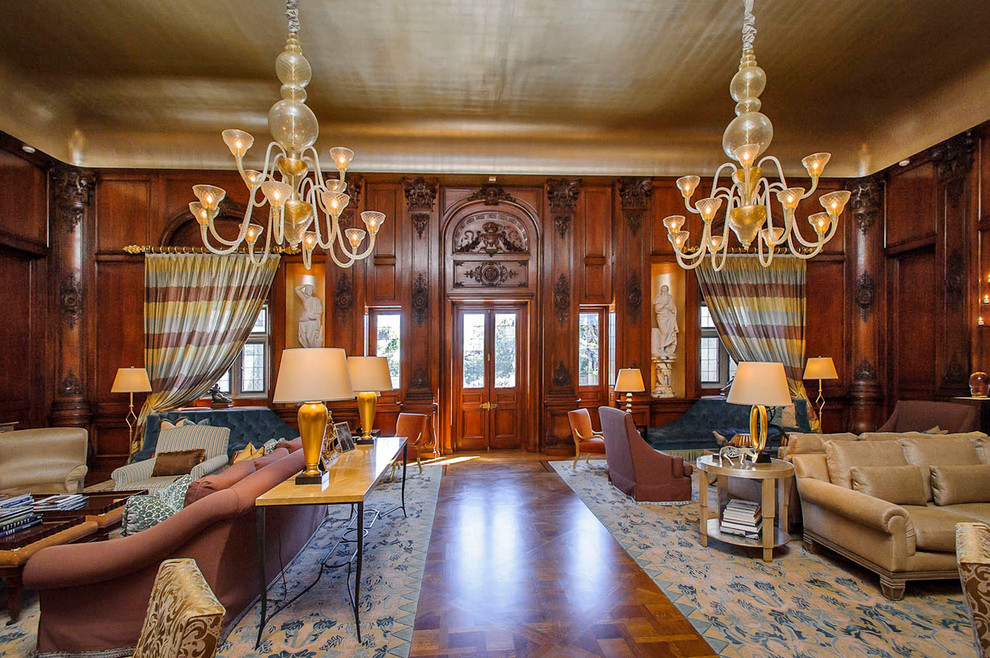This is an example of an expansive eclectic formal living room in San Francisco with medium hardwood floors.