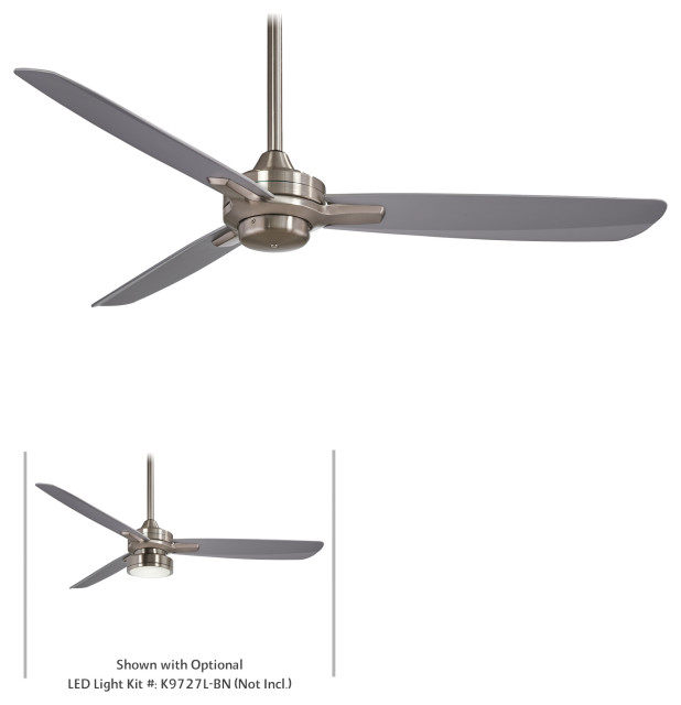 Minka Aire F727-BN/SL Rudolph 52" Ceiling Fan -Brushed Nickel with Silver Blades