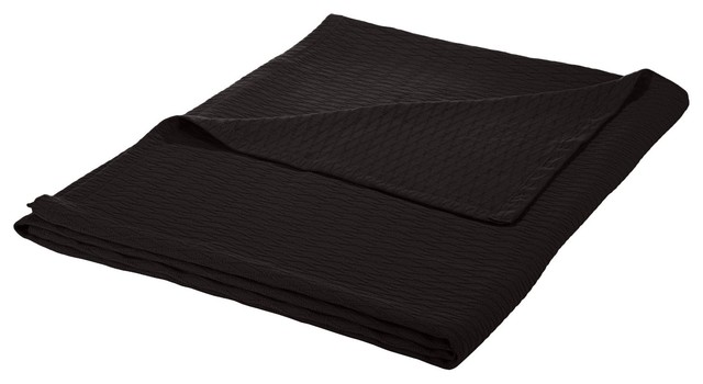 Cotton Blanket (Diamond) King 90 x 108 - Black