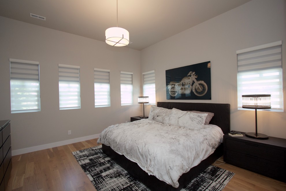 Bedroom - modern bedroom idea in Denver